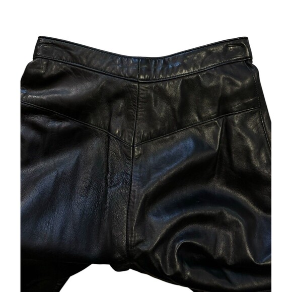 Siena Studio Women's Size 2 Vintage Black 100% Leather Pants lined pockets read - Picture 12 of 12